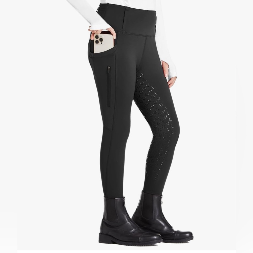 FitsT4 Sports Riding Pants Full High Waist Equestrian  Horse  W/zipper Pockets